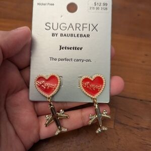 NWT SUGARFIX by BaubleBar jet setter drop earrings vacation plane bon voyage